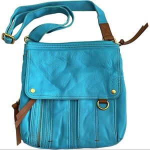 Fossil aqua turquoise blue crossbody bag
